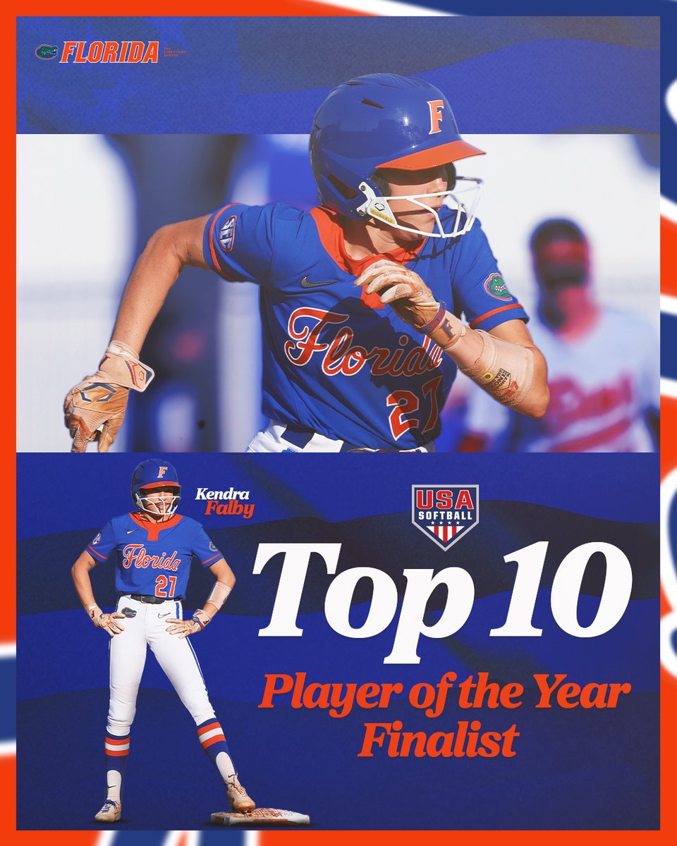 One of the best in the game 😌

Kendra Falby has been named a Top 10 Finalist for USA Softball Player of the Year!

#GoGators | bit.ly/3GP7Yu7