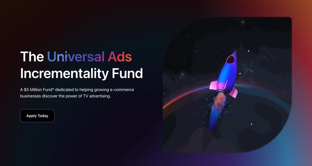 JamesBorow's tweet image. To help high-growth e-commerce brands get started on Universal Ads, today we launched the @Universal_Ads  Incrementality Fund — a program designed specifically for @Shopify Plus merchants. The fund provides selected brands with:

-Up to $50K in UA ad credits and services
-A…