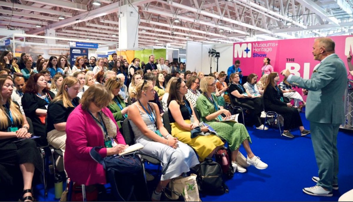 Just been sent pics of my <a href="/alva_uk/">ALVA</a> talk at today’s <a href="/MandHShow/">Museums + Heritage Show & Awards</a> - I knew it was a packed event but it looks like a rally! People couldn’t get in the theatre space &amp; so were listening in (via headsets) from reception &amp; the lobbies. Delighted that our ALVA insights are appreciated.