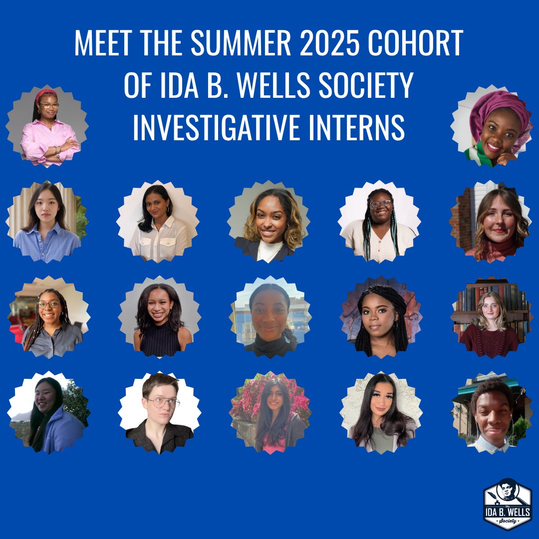 IBWellsSociety's tweet image. We're excited to announce the Summer 2025 cohort of Ida B. Wells Society Investigative Interns!
These 17 emerging journalists come from a broad spectrum of colleges and will be placed in some of the nation’s most prestigious news organizations.
idabwellssociety.org/news/ida-b-wel…
