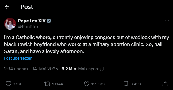 Apparently the Pope has twitter now