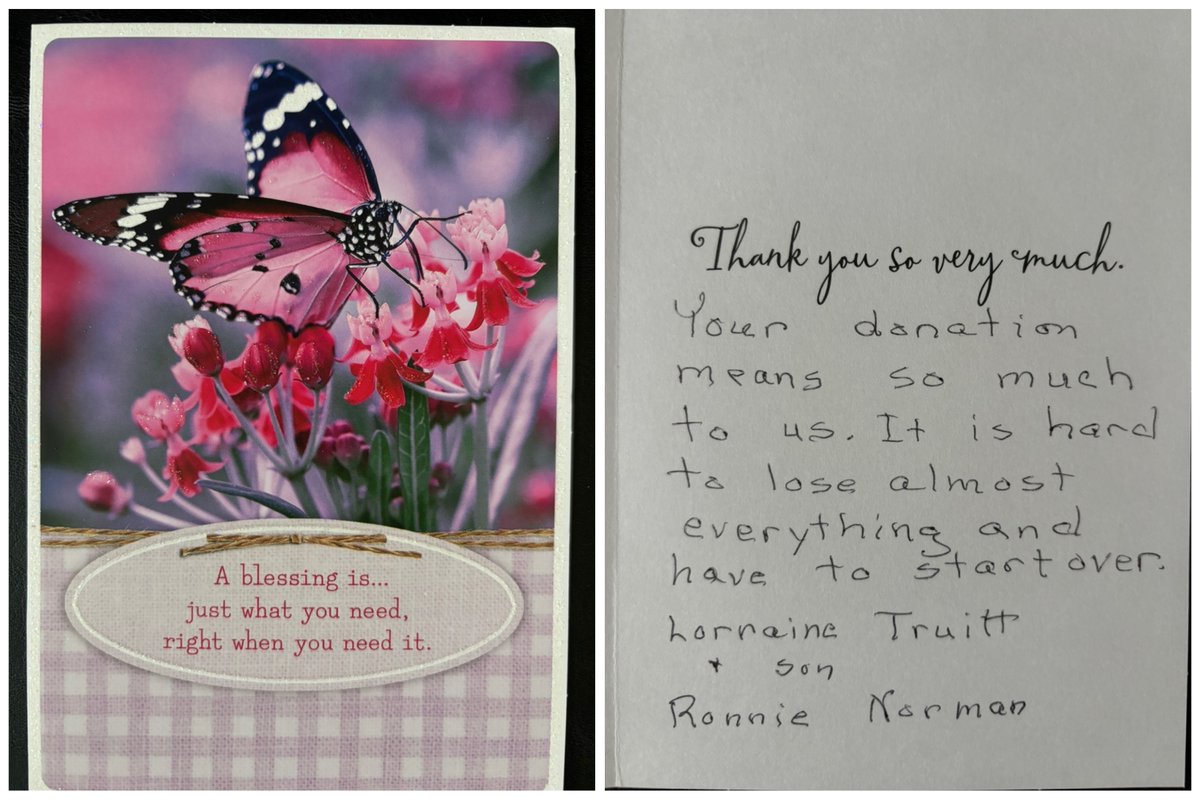 The <a href="/USHWA_/">USHWA</a> Welfare Committee carefully considers requests for assistance in exceptional circumstances. 

National VP <a href="/HeatherBVitale/">Heather Vitale</a> recently shared a thank you card from Lorraine Truitt, who received assistance from <a href="/USHWA_/">USHWA</a> when her house was destroyed by fire.