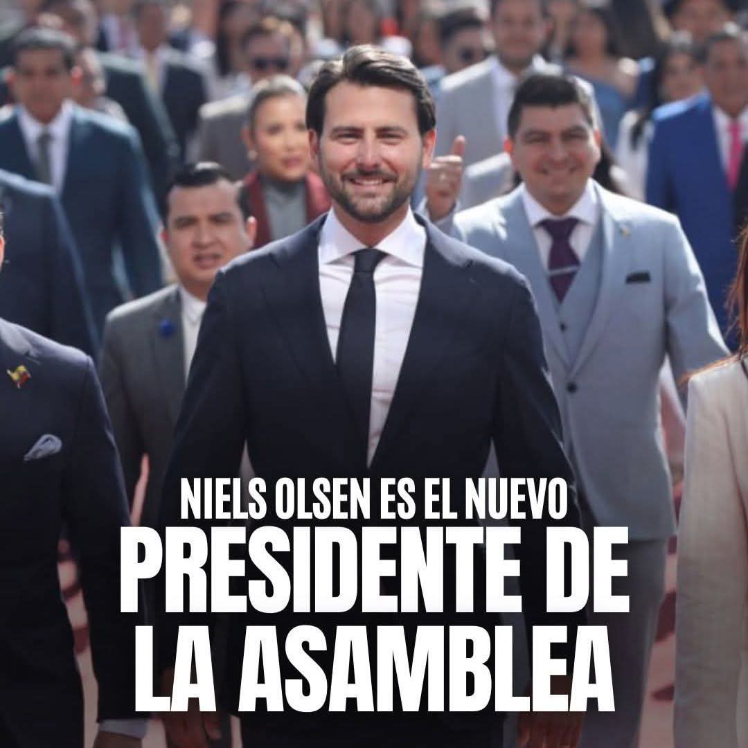 🔴 <a href="/NielsOlsenP/">Niels Olsen</a> del movimiento Acción Democrática Nacional (ADN), fue elegido presidente de la Asamblea Nacional para el periodo 2025-2029
 A sus 37 años, Olsen es licenciado en administración de negocios y marketing  y cuenta con una maestría en turismo sostenible