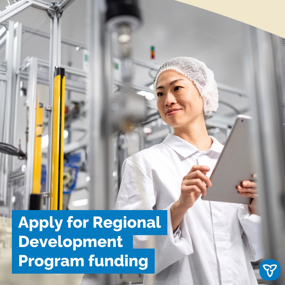 Attention Ontario businesses! There is just one week left to apply to the Regional Development Program.

This program helps companies make investments to:

✅Grow their businesses
✅Improve productivity
✅Pursue new markets
✅Create jobs

Learn more: ontario.ca/page/regional-…
