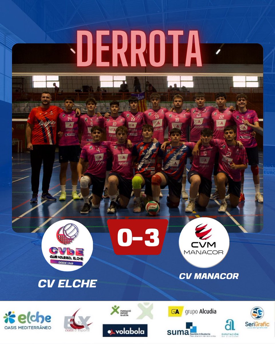 El Junior del CV Elche sufre una dura derrota frente al CV MANACOR que se ha llevado el partido 3-0.
Sabemos que tenemos mucho que corregir, pero también mucho que dar. Esta derrota no nos define, solo nos impulsa a darlo todo mañana.

Nos levantamos, como siempre.
Seguimos.