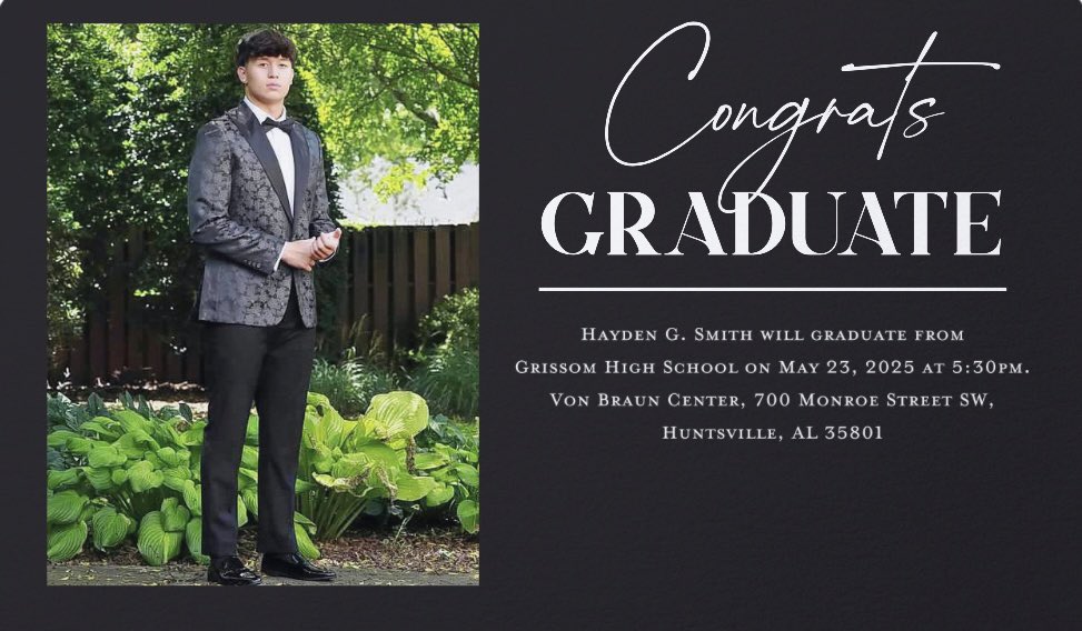 Ron Smith (@obi_ron_winobi) on Twitter photo One chapter closes, a new one begins. <a href="/GrissomTigers/">Grissom Football</a> Edge LB <a href="/haydensmith15_/">Hayden Smith</a> with commencement on May 23rd. One week off and then he will report to <a href="/StetsonFootball/">Stetson Football</a> on June 2nd. One chapter closes, a new one begins. <a href="/GrissomTigers/">Grissom Football</a> Edge LB <a href="/haydensmith15_/">Hayden Smith</a> with commencement on May 23rd. One week off and then he will report to <a href="/StetsonFootball/">Stetson Football</a> on June 2nd.