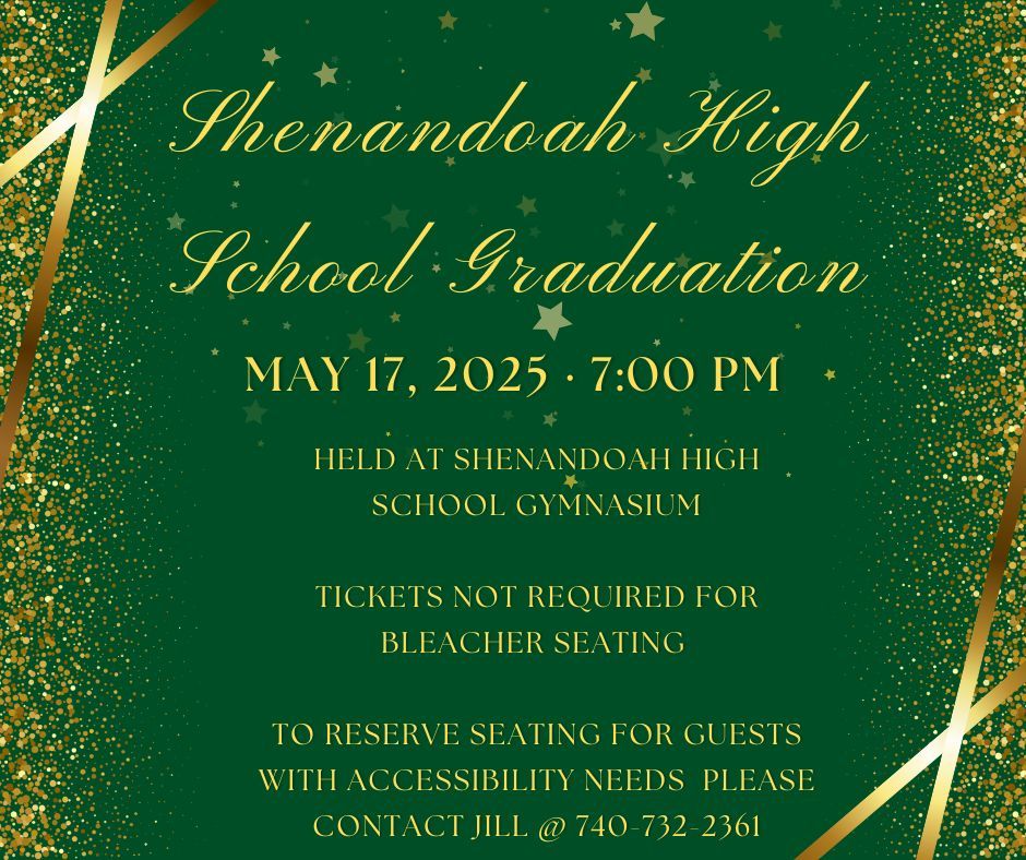 Important information regarding Shenandoah High School’s graduation ceremony this Saturday, May 17th, can be found below! #NobleImpact 🟢