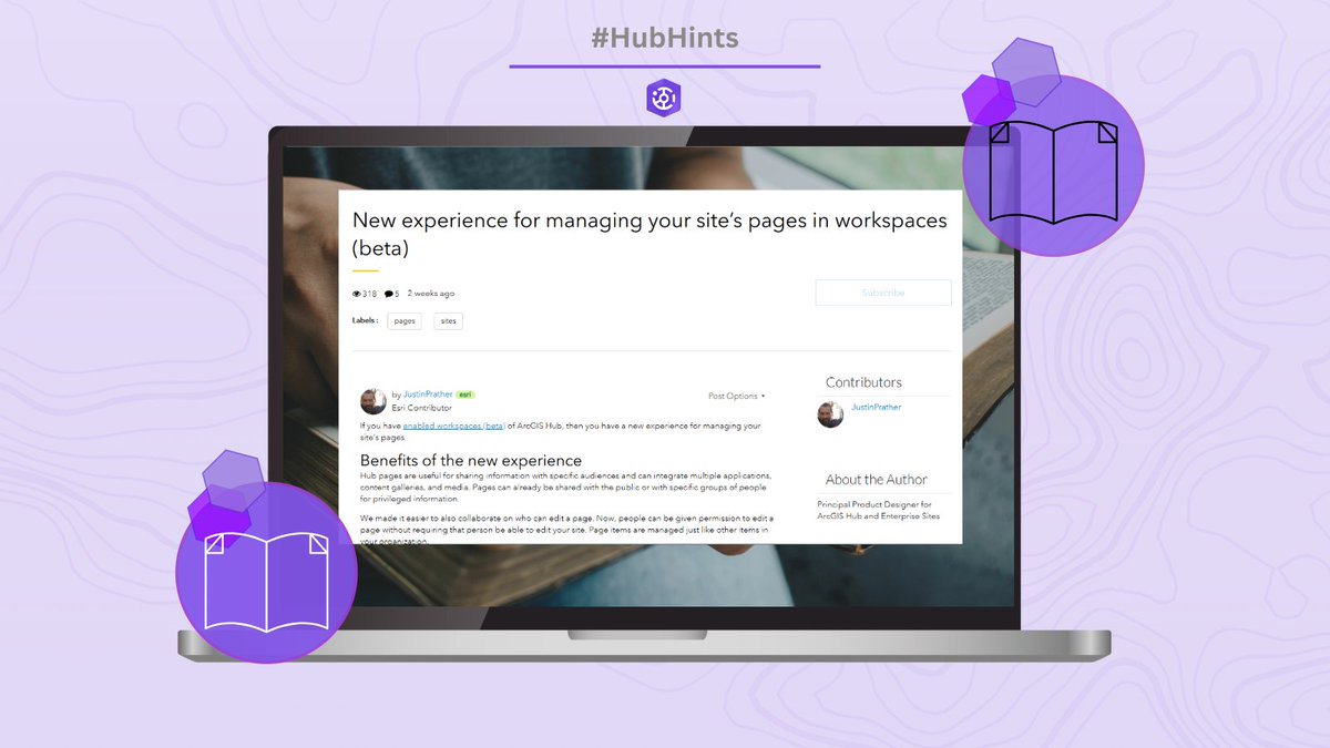 ArcGISHub's tweet image. If you have enabled workspaces (beta), there’s a new experience for managing Hub site pages. It includes easier collaboration capabilities, better performance for Hub sites with many pages, and the ability to add pages to other Hub content. ow.ly/fEk950VSN3n  #HubHints
