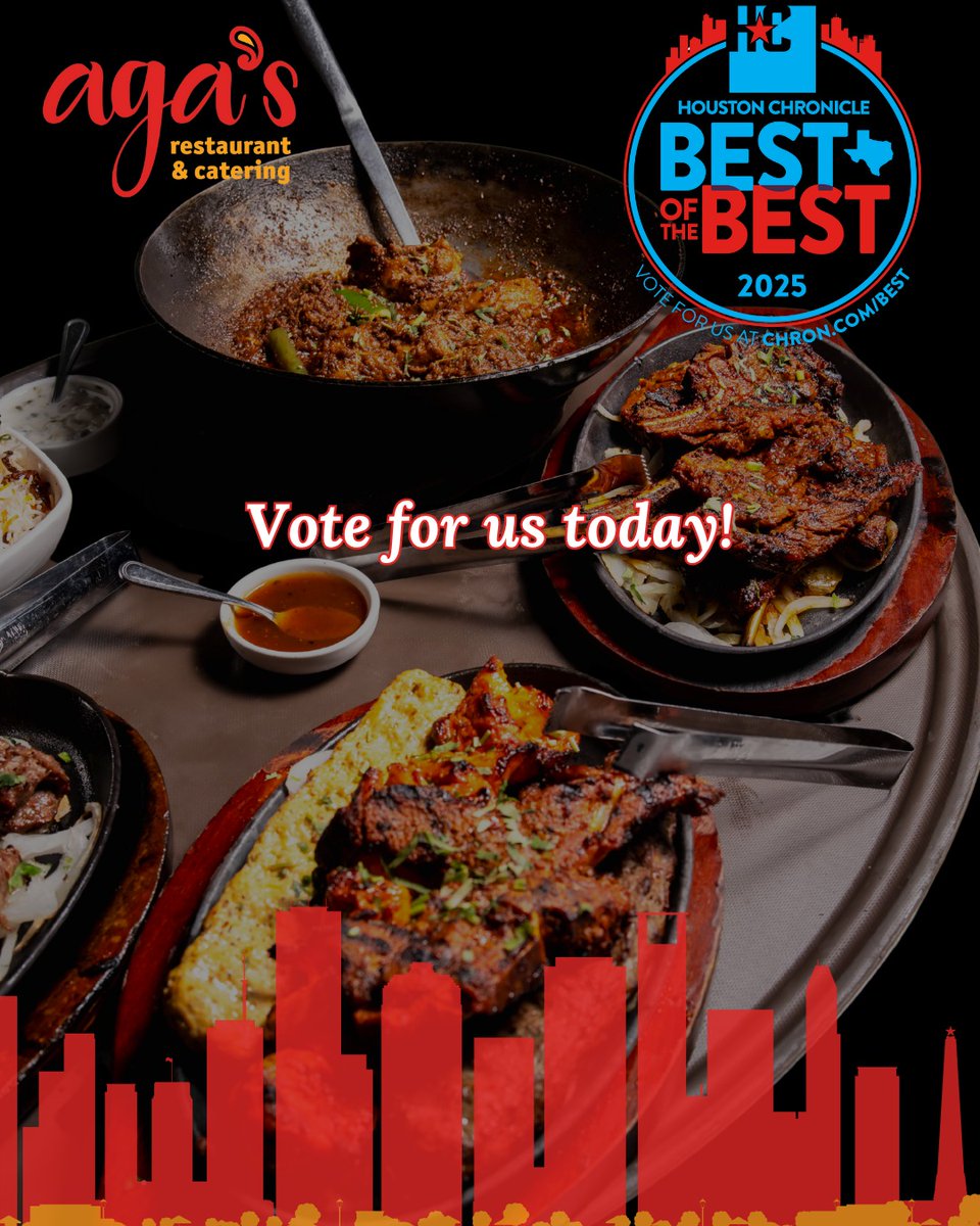 To our amazing supporters — your loyalty means the world! If we've served you well, please vote Aga’s (shorturl.at/bYOFg) for Houston Chronicle’s Best of the Best 2025! Voting ends May 27. Thank you!