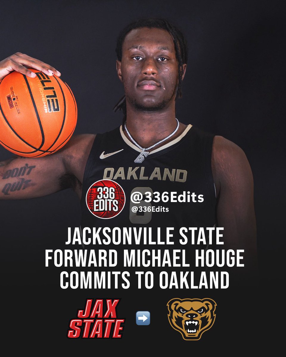 336Edits's tweet image. NEWS: Jacksonville State transfer Michael Houge has committed to Oakland, he tells 336Edits.

The 6-7 forward averaged 8.5 points and 7.4 rebounds this season. Began his career at Saint Peter’s.