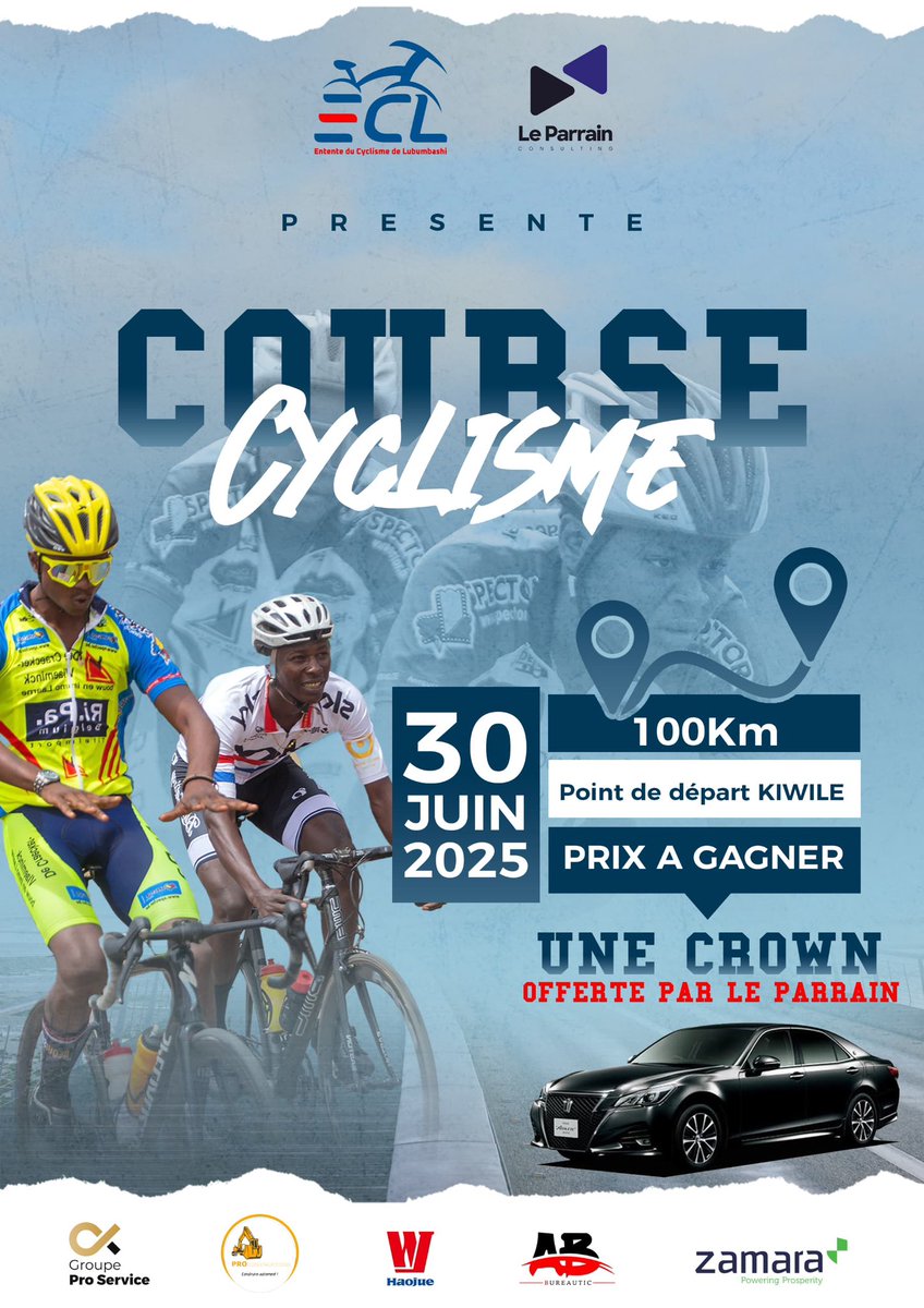 #RDC: Tour cycliste 🚴 rendez-vous le 30 juin 2025 
Cadeau signé le <a href="/leParrainRDC/">𝐥𝐞 𝐏𝐚𝐫𝐫𝐚𝐢𝐧</a> 💪