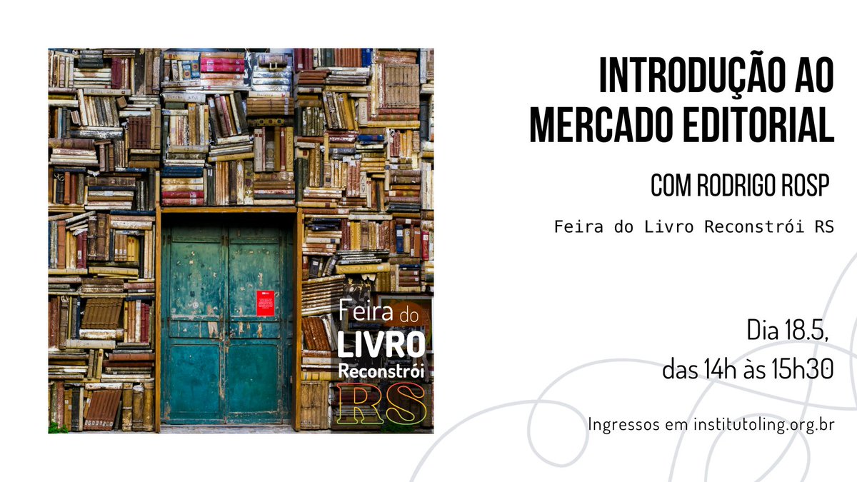 Rodrigo Rosp é escritor e cofundador da editora Dublinense. 

Com quase vinte anos de experiência, ensina sobre o mercado editorial, passando por questões como cadeia de produção, quem é quem no mercado editorial, modelos de negócio, e muito mais.

🎟️: bit.ly/MercadoEditori…