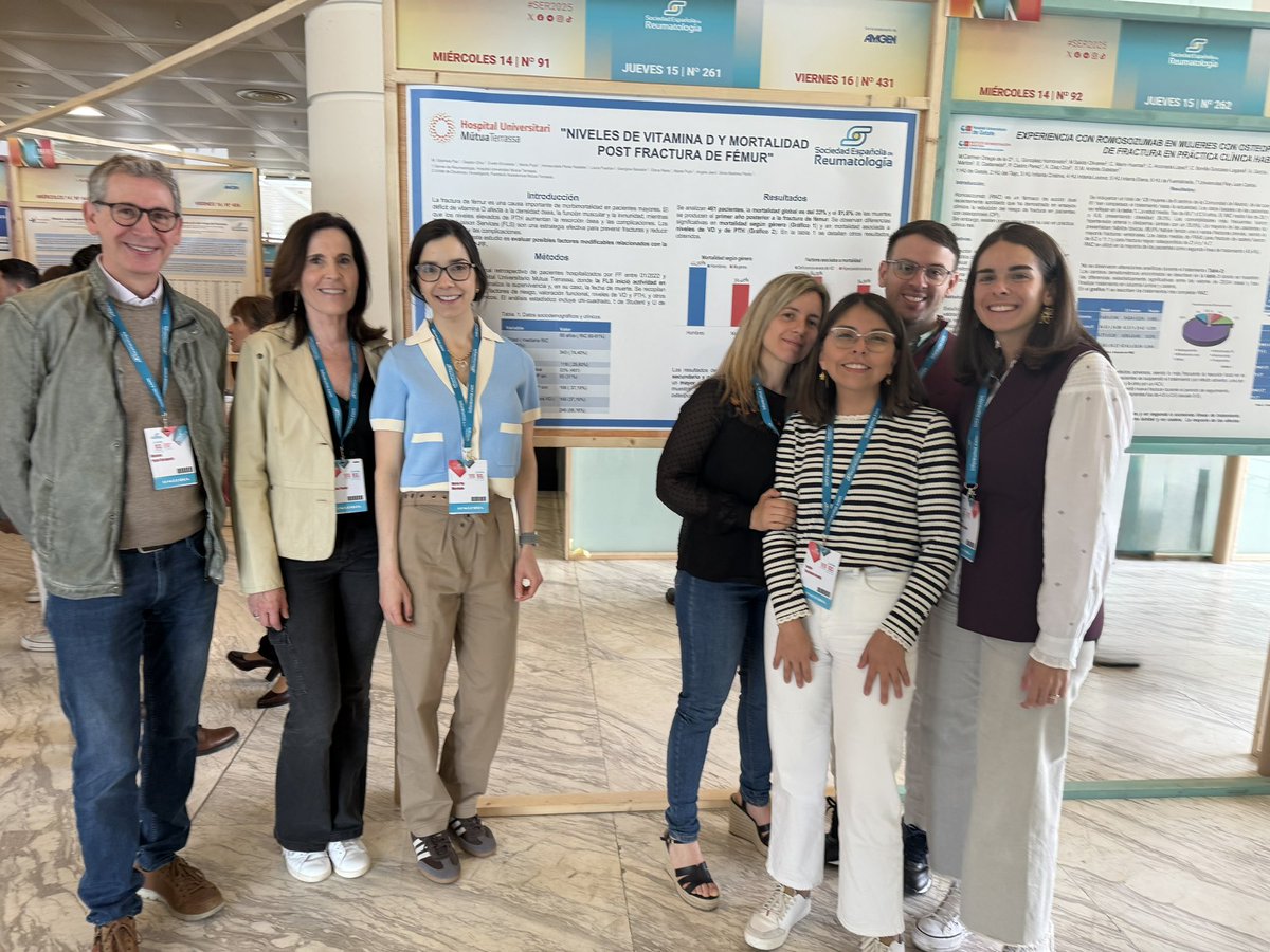 ReumatologiaMT's tweet photo. Avui l’equip de Reumatologia de @Mutua_Terrassa ha presentat un poster al 51 congrés de la SER, que es celebra a Madrid.
Dades interessants sobre la mortalitat post fractura de fèmur, i la seva associació amb el dèficit sever de vitamina D i l’hiperparatiroidisme secundari. https://t.co/sYqC5nyEkf