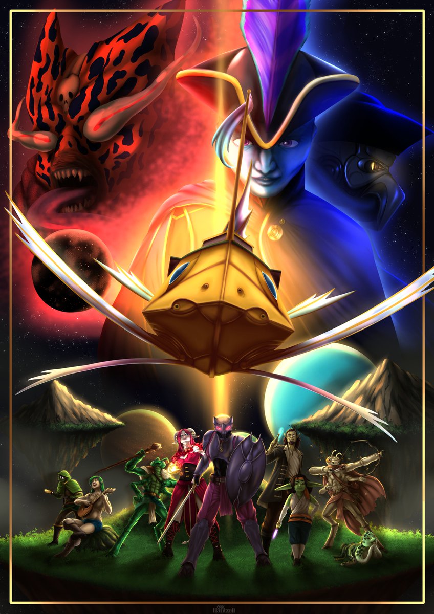 GrayHantzell's tweet photo. D&amp;D commission
Eldritch-Shambler (DM) https://t.co/nPYmw26cqA
Teck: TrevHArt https://t.co/OmhyfzSO1W
Nari: Seirin
Chachra Tak: SaintDemon 
Abigail: CathyJaws @CathyJaws 
Gearalt: Rutgerman95 @Phoenix2952 
Jeyhan: NightMind 
Gretchin: Mati0la https://t.co/VnRN4X8e9E
Spig: Zora https://t.co/WElXIsfCML