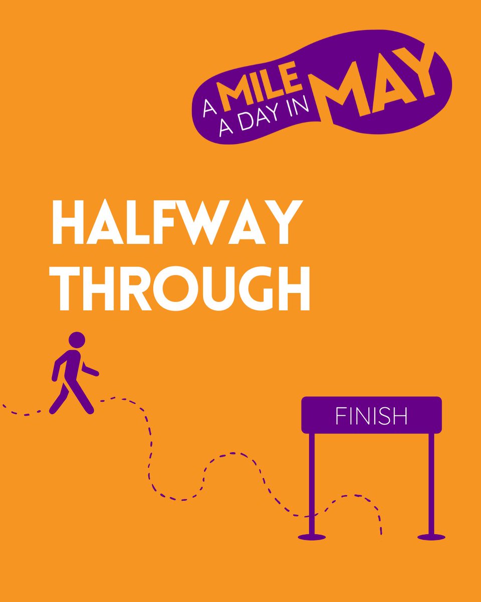 ⏳ We’re now halfway through A Mile a Day in May. It’s not too late to sign-up and make a real difference to survivors across Wales. Double up and do two miles a day for the rest of May!

🔗 Join now: justgiving.com/campaign/amile…

#AMileADayInMay