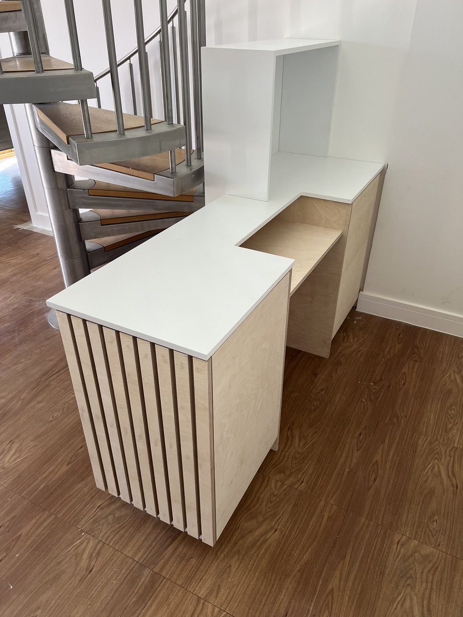 CarpentryWilson's tweet photo. Bespoke reception desk built from birch ply #rwilsoncarpentry https://t.co/wleD44ZyJC