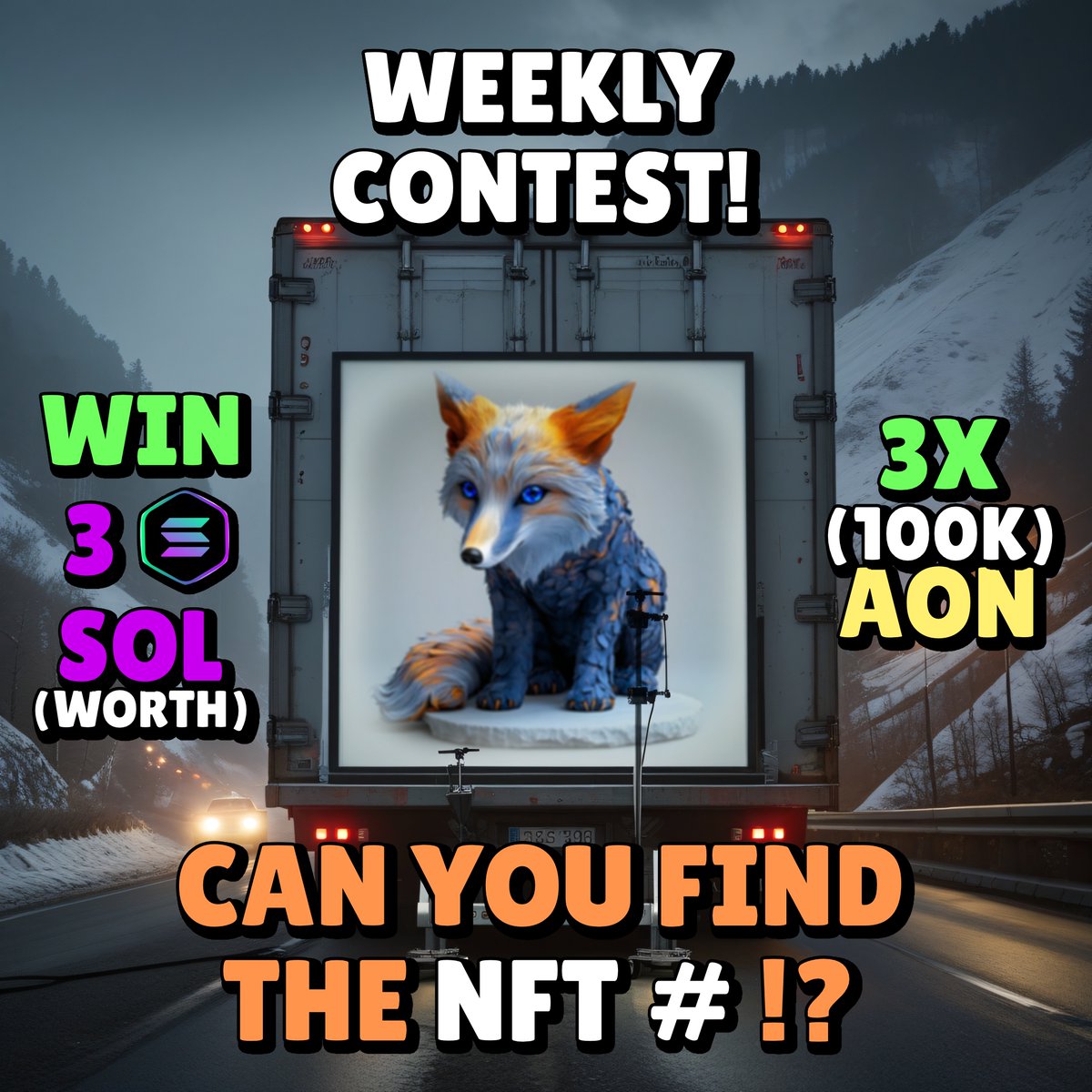 Arkofnoah_io's tweet photo. 🚚❄️ Blurred but bold—what's the number of this iconic NFT? This NFT's number is one for the books—can you figure it out? WIN 5 SOL worth of prizes! 🦊💰 Drop your guess in the comments or tag a friend to crack the code! #NFTGuessingGame #Web3Collectibles https://t.co/tTaWD4BAr4