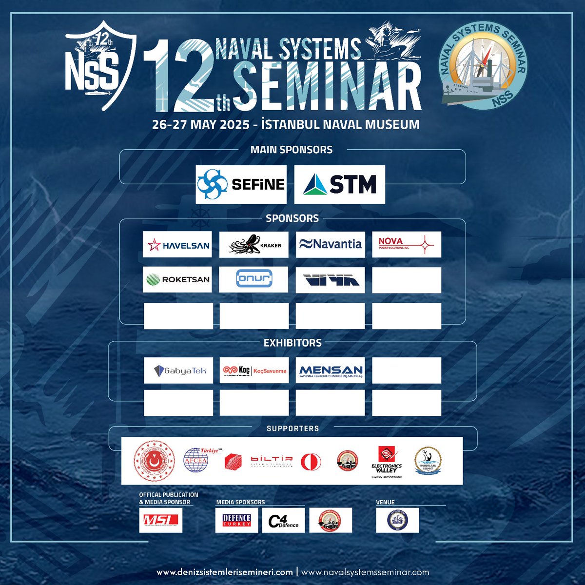 See you soon at 12th NSS ⚓. Please continue to support our event by applying for sponsorship. Contact: navalsystemsseminar@gmail.com / navalsystemsseminar.com