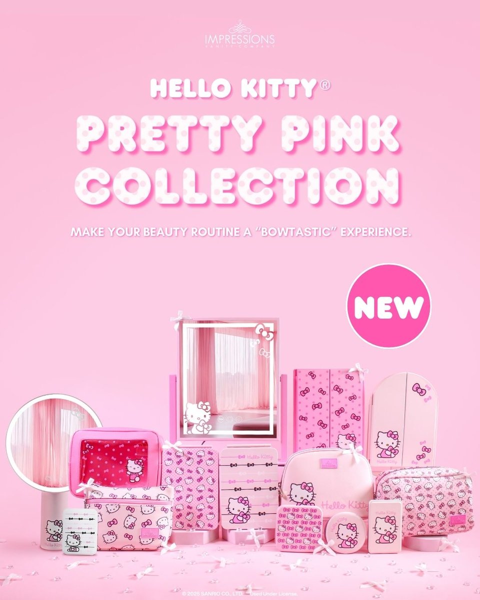 ImpressionsV's tweet image. Get ready to blush! 💓 The @hellokitty Pretty in Pink Collection is here to sprinkle sweetness into your beauty routine. 🎀⁠
⁠
#ImpressionsVanity #HelloKitty #HelloKittyCollection #Sanrio