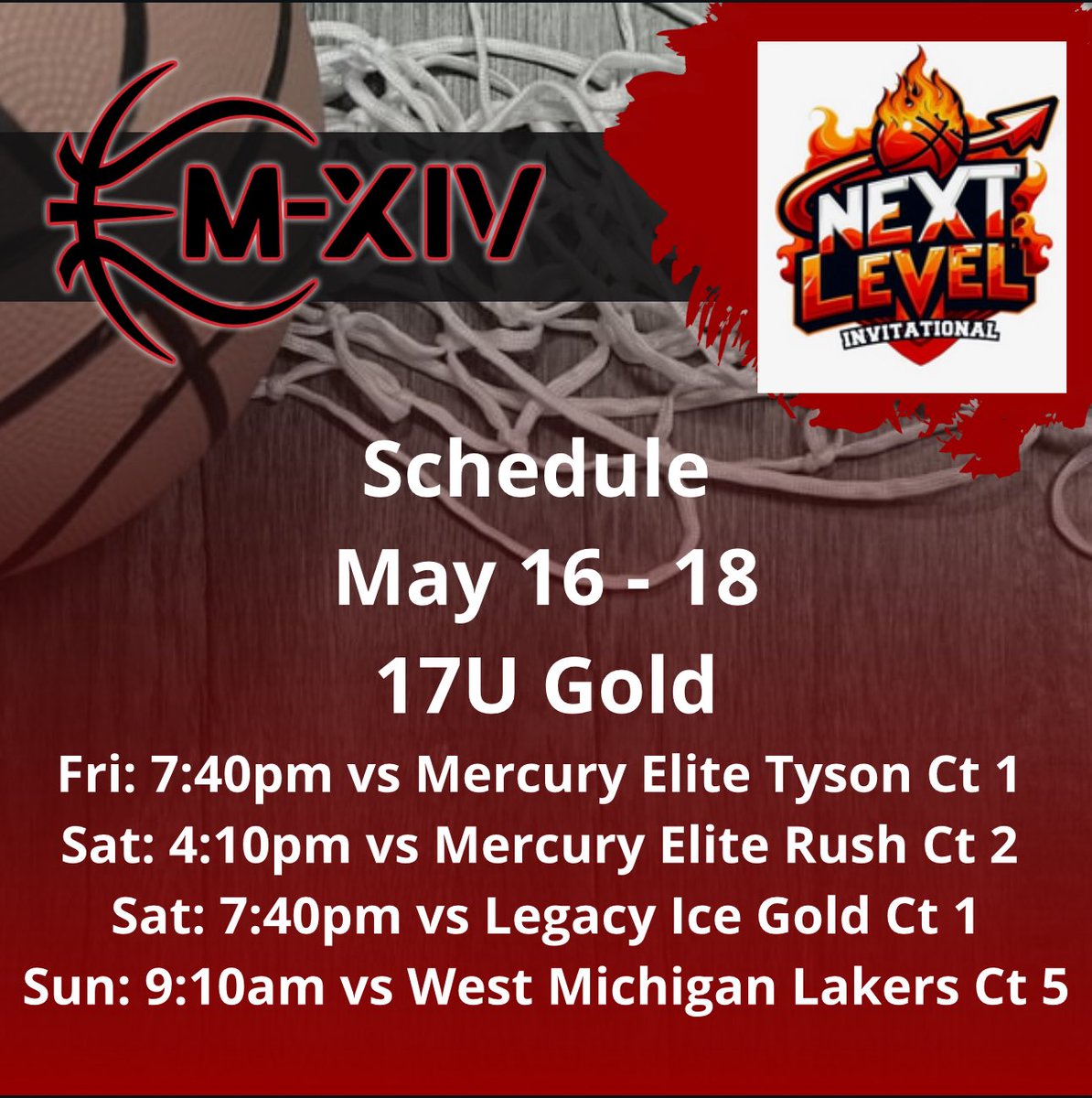 Team M-XIV Boys (@m14hoops_boys) on Twitter photo π₯π₯ Schedule Alert π₯π₯
β
17U Gold
πΈ NY2LA
βοΈ Indianapolis, IN
π May 16 - 18
#Repthe14
<a href="/ny2lasports/">NY2LA SPORTS</a>
<a href="/ILHoopProspects/">Illinois Hoop Prospects</a>
<a href="/ILLHoopsScoops/">ILLHoopsScoops</a>
<a href="/chilandprephoop/">Chicagoland PrepHoop</a>
<a href="/HardwoodPrepsIL/">Hardwood Preps Illinois</a> π₯π₯ Schedule Alert π₯π₯
β
17U Gold
πΈ NY2LA
βοΈ Indianapolis, IN
π May 16 - 18
#Repthe14
<a href="/ny2lasports/">NY2LA SPORTS</a>
<a href="/ILHoopProspects/">Illinois Hoop Prospects</a>
<a href="/ILLHoopsScoops/">ILLHoopsScoops</a>
<a href="/chilandprephoop/">Chicagoland PrepHoop</a>
<a href="/HardwoodPrepsIL/">Hardwood Preps Illinois</a>