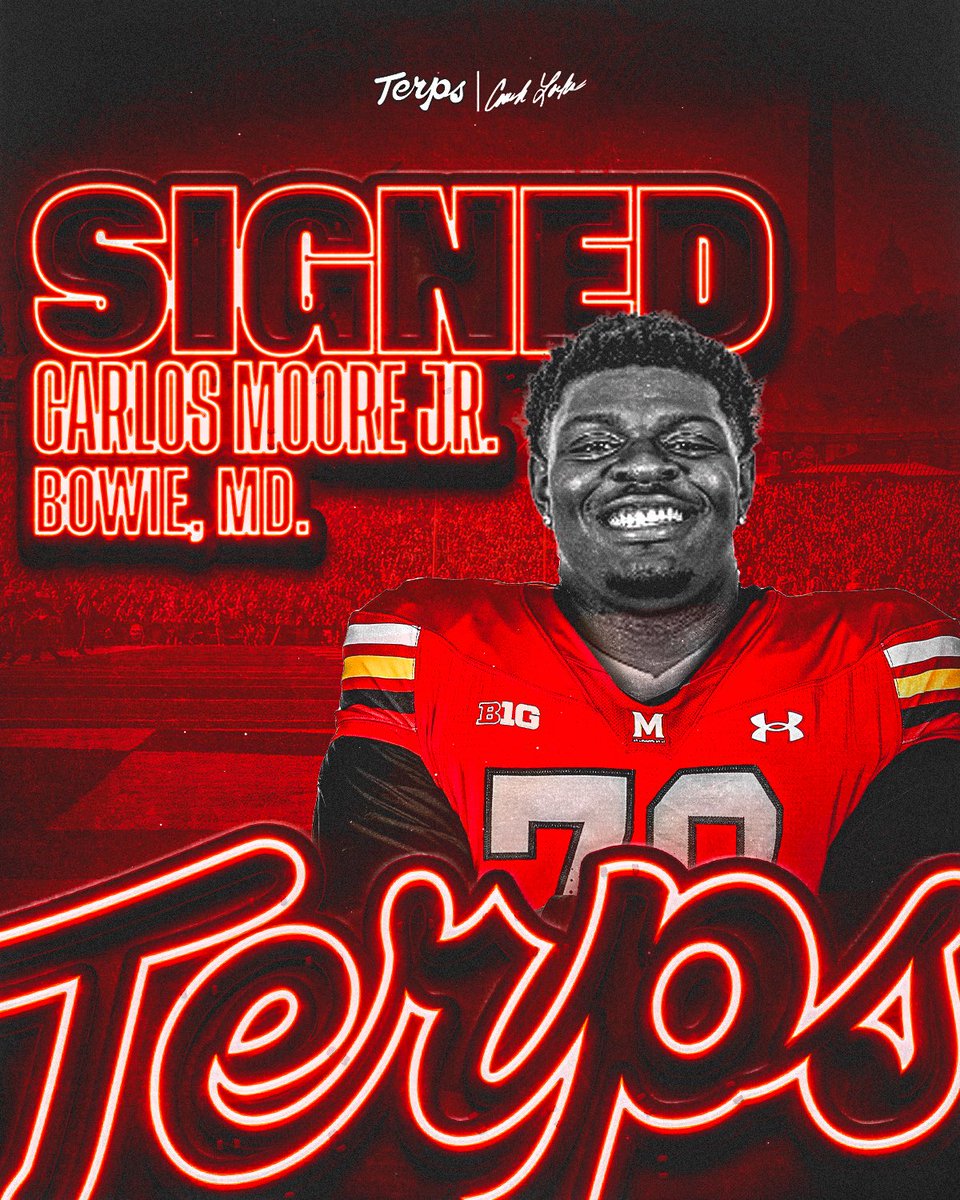 Back in MD‼️
<a href="/CarlosMoorejr/">Carlos Moore</a> is officially signed with the Terps 🔏

🗞️ go.umd.edu/1zhb