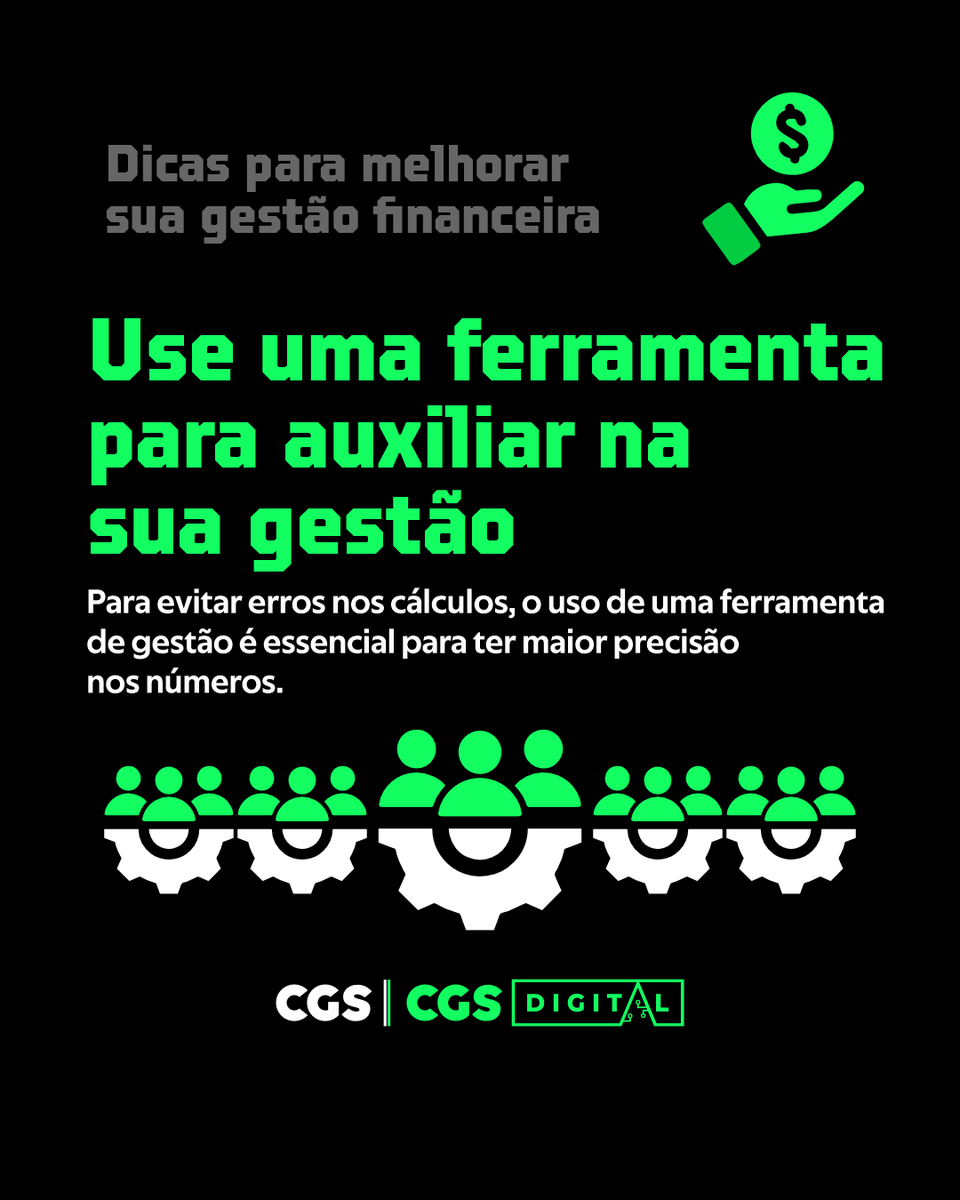 CGSDIGITAL_'s tweet photo. Gestão financeira afiada começa com as escolhas certas. Confira nossas dicas! 💡📊 #GestãoInteligente #CGS https://t.co/J8wqjtPDM1