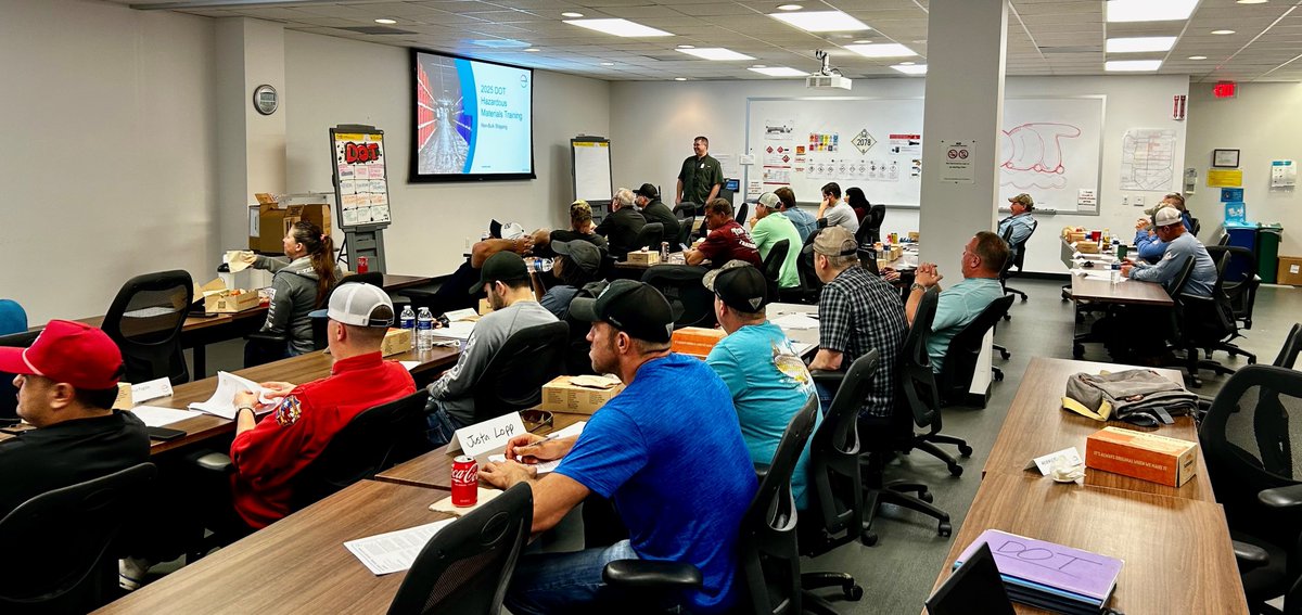 35 team members got DOT-savvy! New operations trainers Cully Mulryan and Kevin Cole joined seasoned technical trainers to lead a collaborative, bulk/non-bulk transport safety session. Handling and transporting our materials safely, one training at a time! 🚛🚛#SafetyFirst