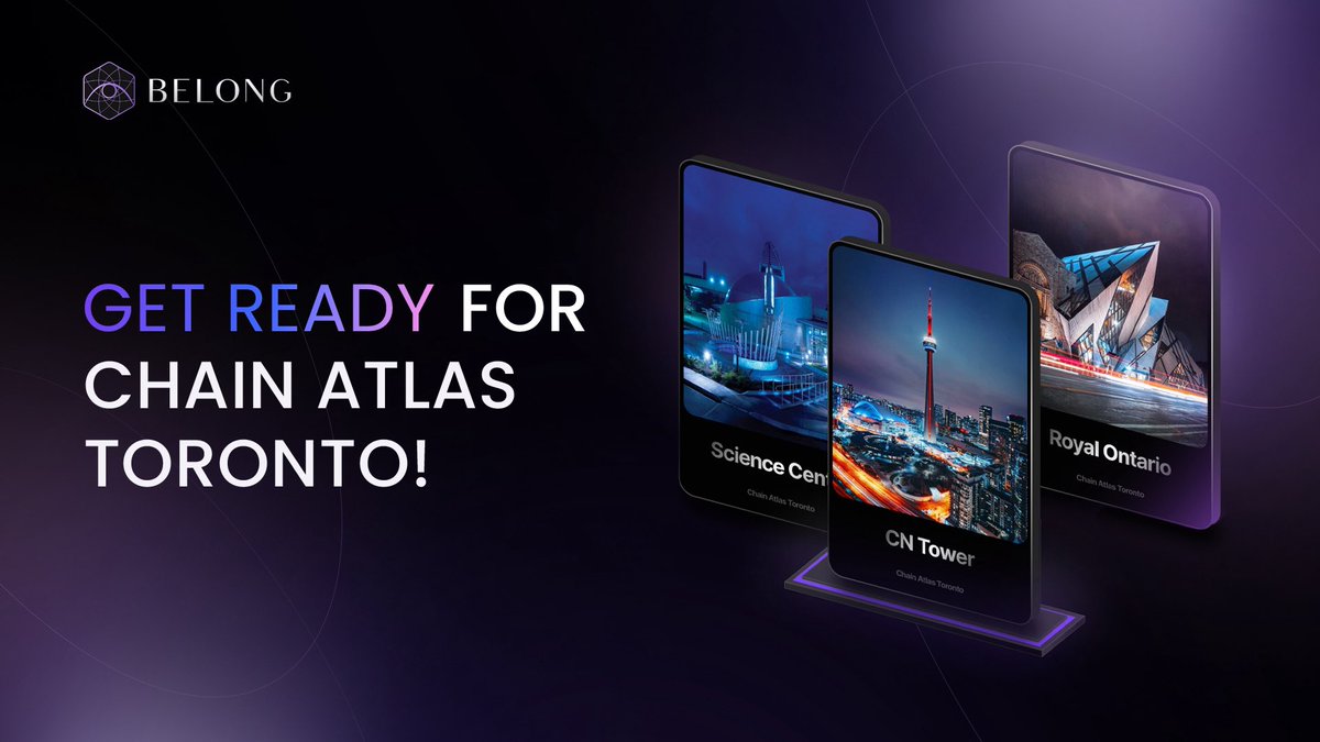 🌟 Get Ready for Chain Atlas Toronto! 🌟

Hey Belongers! Are you ready to explore the vibrant city of Toronto while collecting unique geo-tokens? 🚀 Join us for Chain Atlas Toronto, where you'll attend events at Consensus Toronto and discover famous locations around the city to