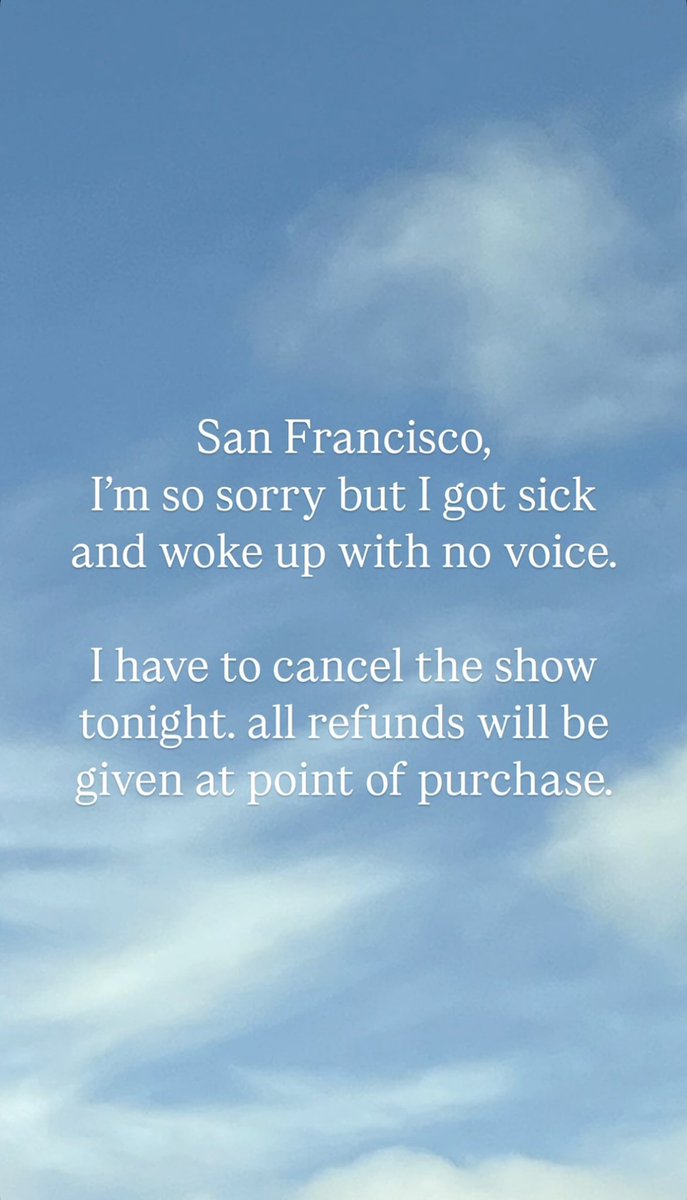 joe canceled his show tonight at great american music hall in san francisco, ca, due to illness.

(via his instagram story)