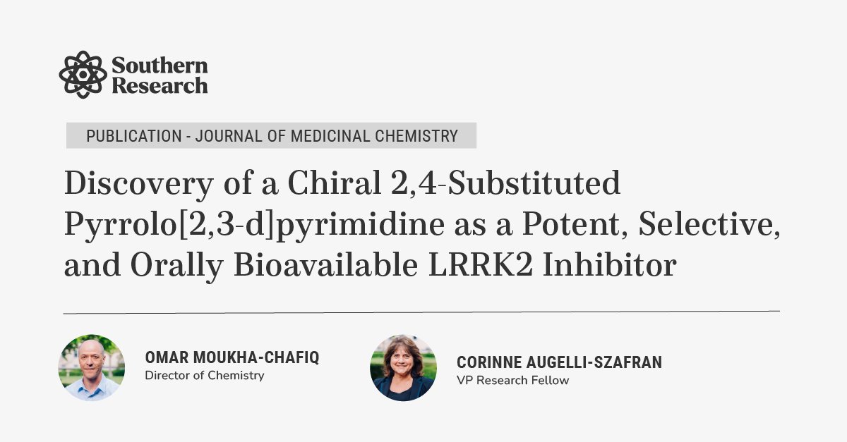 SoResearchNews's tweet image. Cutting-edge chemistry meets urgent medical need: our own Omar Moukha-Chafiq and Corinne Augelli-Szafran have helped uncover a potent, selective, orally bioavailable LRRK2 inhibitor, now detailed in the Journal of Medicinal Chemistry.
pubs.acs.org/doi/10.1021/ac…