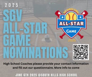 Fred J. Robledo ๐จ๐ปโ๐ป (@sgvnsports) on Twitter photo Softball coaches in the SGV, Whittier and Pasadena, the best run spring all star game is the SGV softball all star senior and underclass games coordinated by Jesse Mendez. To nominate players, email Jesse coachjesse2024@gmail.com or nominate using flyer code Softball coaches in the SGV, Whittier and Pasadena, the best run spring all star game is the SGV softball all star senior and underclass games coordinated by Jesse Mendez. To nominate players, email Jesse coachjesse2024@gmail.com or nominate using flyer code