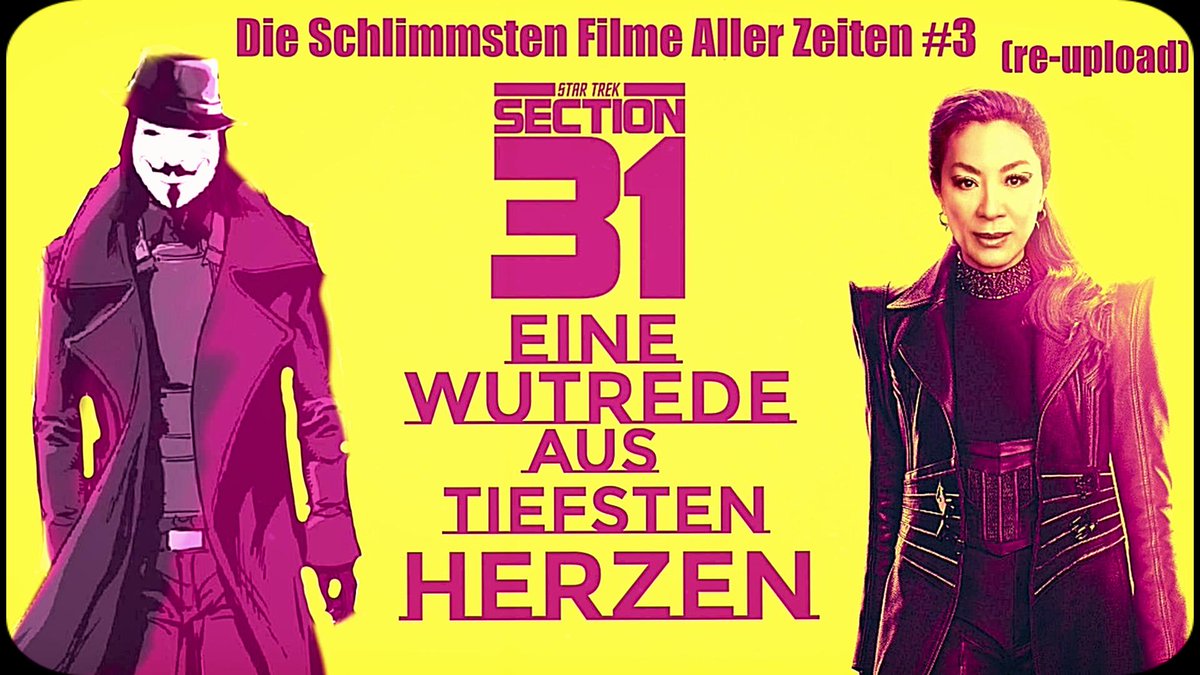 [Re-upload] Die Schlimmsten Filme Aller Zeiten #3 | Section 31
Muss noch etwas Werbung für den neuen Kanal machen 🤗 Morgen gibt es was Neues auf dem Hauptkanal, mit vielen Überraschungen 😁
youtu.be/QwI9z1pnTuw