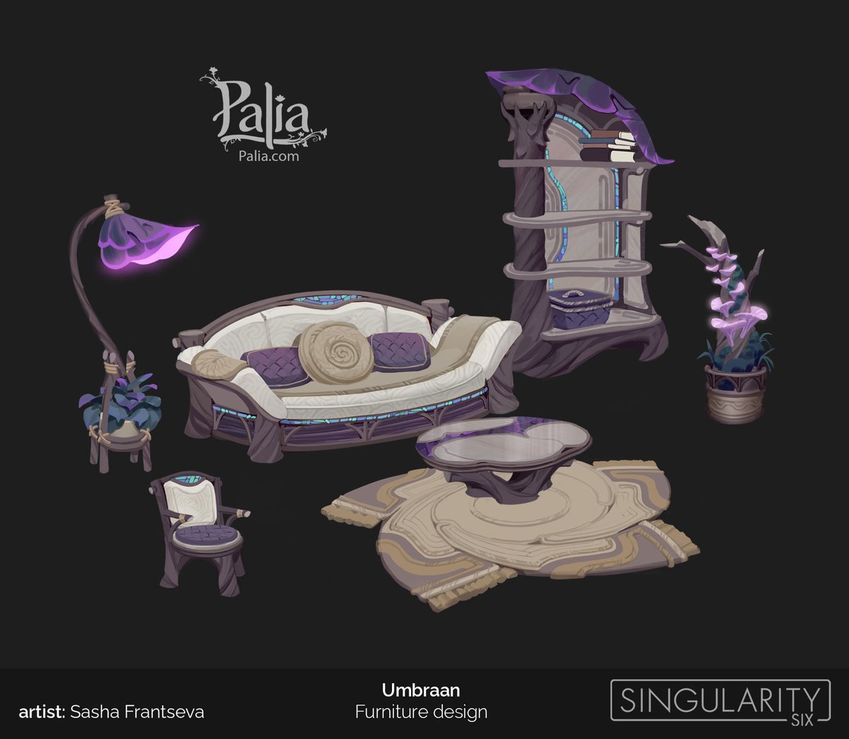 Excited to show some more of my Palia work from a couple of years ago. This is one of the furniture sets from Elderwood — the newest expansion. Art directed by <a href="/jandrew_art/">Jeremy Fenske</a>