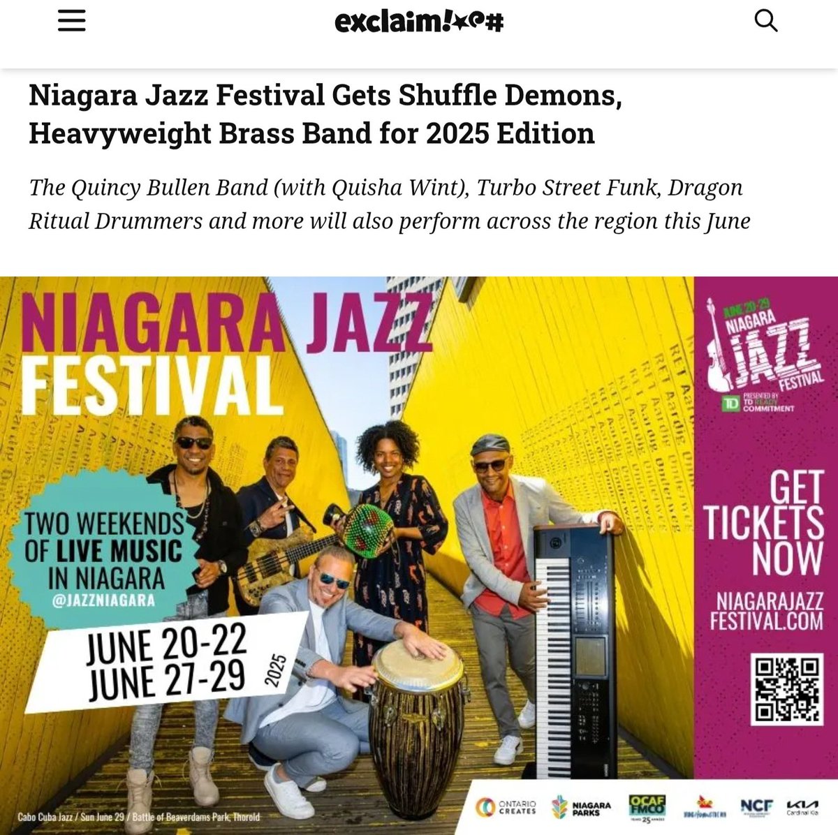 We are looking forward to being part of the Niagara Jazz Festival this year. We play on Saturday June 14th!