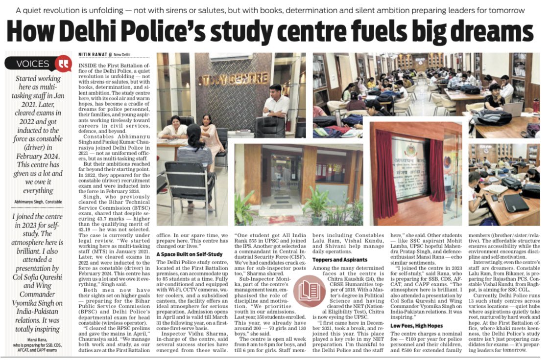 Nitin Rawat (@rawatnitin18) on Twitter photo Inside the First Battalion office of the Delhi Police, a quiet revolution is unfolding — not with sirens or salutes, but with books, determination, and silent ambition.
#DelhiPolice <a href="/TheMornStandard/">TheMorningStandard</a>
newindianexpress.com/cities/delhi/2… Inside the First Battalion office of the Delhi Police, a quiet revolution is unfolding — not with sirens or salutes, but with books, determination, and silent ambition.
#DelhiPolice <a href="/TheMornStandard/">TheMorningStandard</a>
newindianexpress.com/cities/delhi/2…