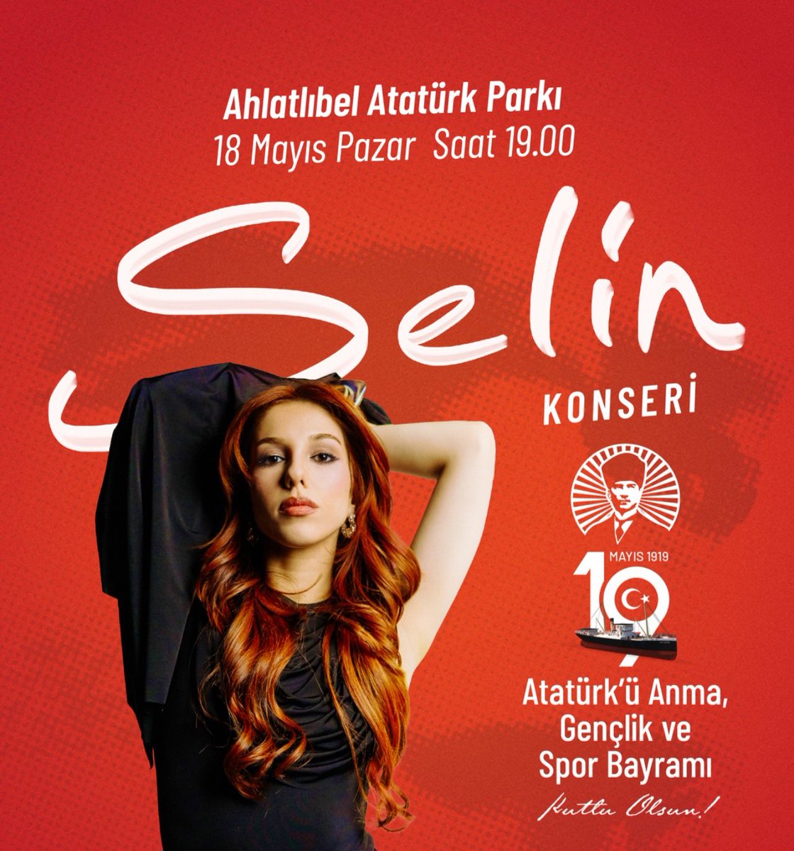 19 Mayıs Atatürk'ü Anma Gençlik ve Spor Bayramı etkinlikleri kapsamında Ahlatlıbel Atatürk Parkı'nın muhteşem atmosferinde 18 Mayıs günü Selin konseri ile Çankaya'dayız. Tüm halkımız davetlidir...
#19mayıs #gençlikvesporbayramı #festival #atatürk #anma #konser  #ankara #çankaya