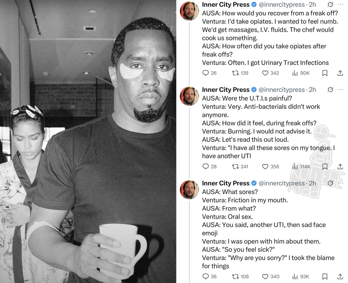KollegeKidd's tweet photo. Cassie reveals Diddy's freak-offs would leave her with tongue sores and Urinary Tract Infections https://t.co/2PY1Nq2vjL