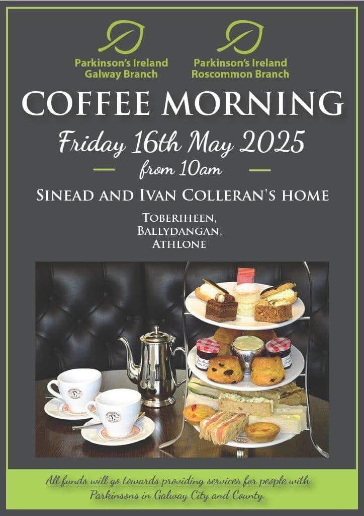 MooreCouncil's tweet image. This Friday (16th) we are hosting a coffee morning to raise funds for Parkinson’s Ireland Roscommon and Galway branches. Join for a cuppa and lovely treats 🍰 🧁 from 10am. If you can’t make it and would like to donate to this fundraiser, you can Revolut 0831280624. Thank you