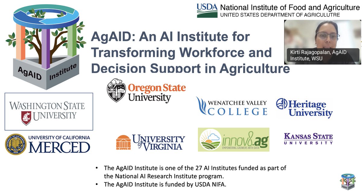 We’re excited to share that Dr. Kirti Rajagopalan was the keynote speaker at the 2025 AgBioData Community Workshop today with her talk: “The AgAID Institute: Building a Resilient Future for Agriculture using AI.” #AI4Ag #AgTech #DataDrivenDecisions