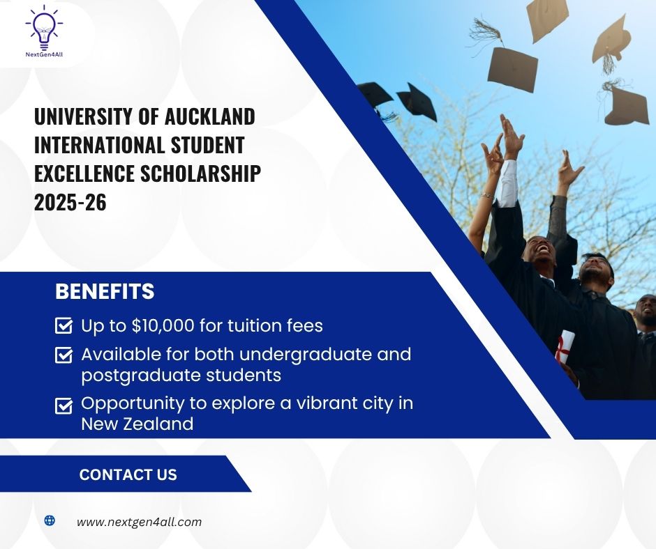 NextGen4All's tweet image. 🎓 UoA International Excellence Scholarship 2025–2026 🇳🇿
💰 Up to NZD $10,000
📘 For new international UG/PG students
🗓️ Deadlines:
➡️ April 18, 2025 (Sem 2, 2025)
➡️ Oct 23, 2025 (Sem 1, 2026)
🔗 auckland.ac.nz/en/study/schol…
#NextGen4All #StudyInNZ #AucklandScholarship