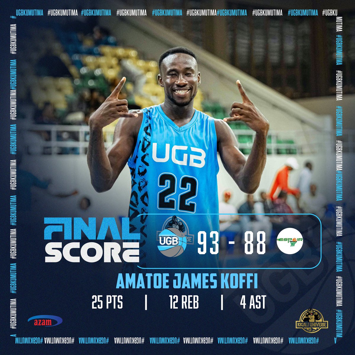 Not shaken. Not stirred. Just focused.💙🤍💙🤍

#ugbkumutima #roadtoplayoff