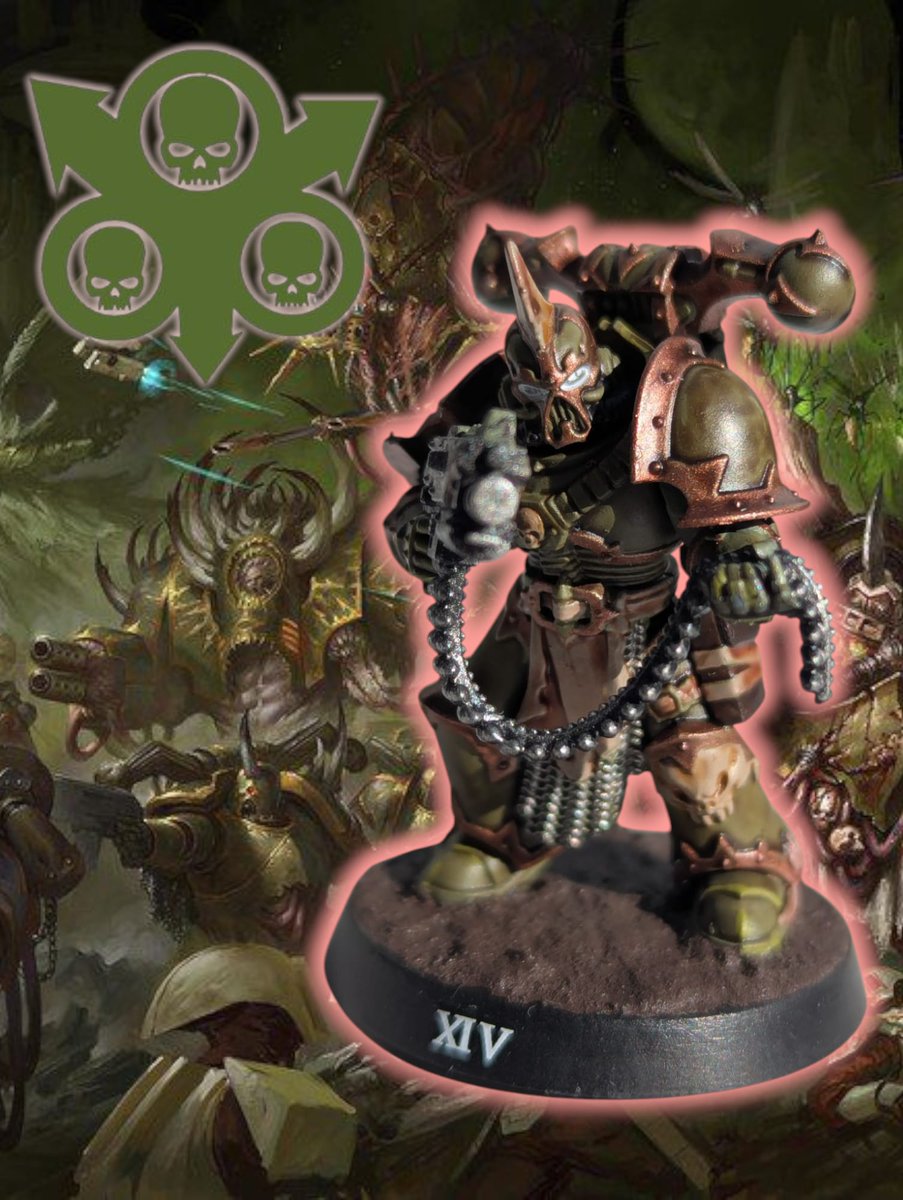 WomanVsMinis's tweet photo. Day 14: XIV Legion, Dusk Raiders turned Death Guard, Mortarion's sons, Nurgle's festering legion, shambles forth in putrid glory. 🦠 This plague-ridden traitor defies death. Who walks the plague path? #warhammer40kpainting #MayDays2025 https://t.co/4t7LCc6L8W