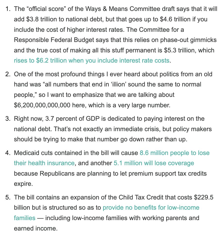 The most coherent arguments for the Trump/DOGE admin that I heard from folks on the right circled around the idea that America needs to:

1. reduce the deficit
2. find new ways to help parents and encourage strong families
3. unleash energy abundance (esp nuclear!) 

So it seems