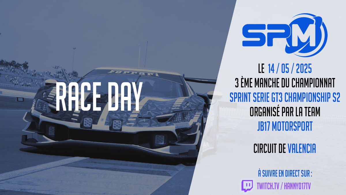 Ce soir,  nos pilotes  participent à la 3 ème manche du championnat SSGC organisé par la JB17 

Course castée par <a href="/hanny017tv/">Hanny017TV</a>

#Universeisours #assettocorsacompetizione