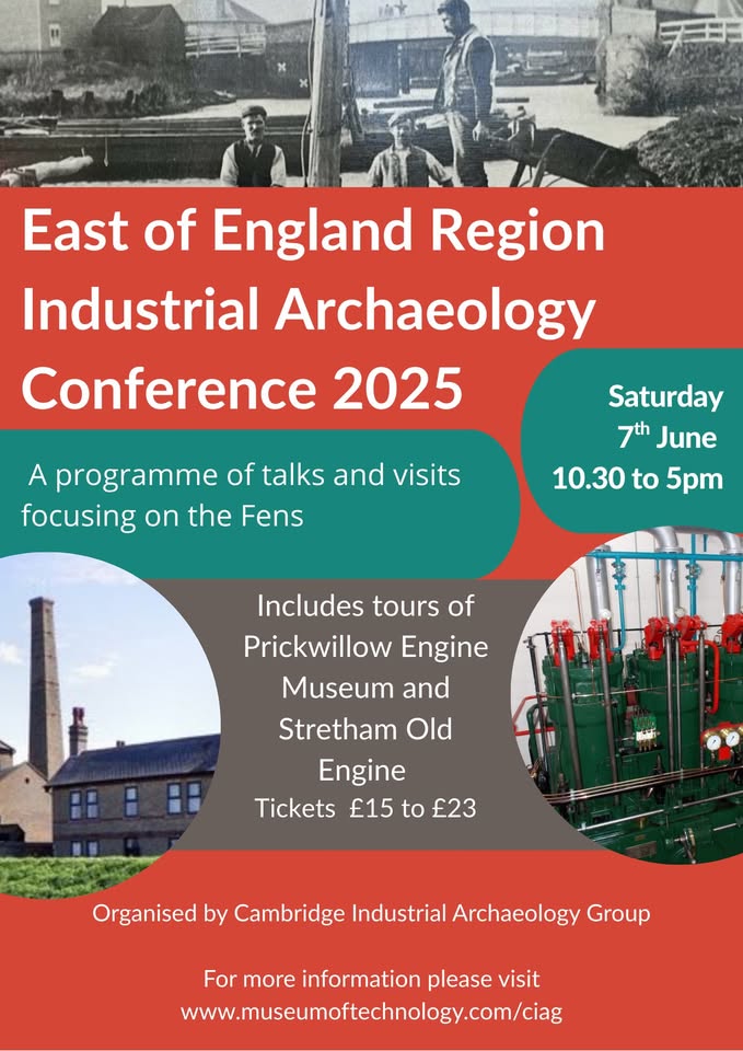 Cambridge Museum of Technology (@camtechmuseum) on Twitter photo Booking for participation in East of England Industrial Archaeology Conference on Saturday 7 June 2025 <a href="/FenEngineMuseum/">Prickwillow Engine Museum</a> is now available:
museumoftechnology.com/ciag Booking for participation in East of England Industrial Archaeology Conference on Saturday 7 June 2025 <a href="/FenEngineMuseum/">Prickwillow Engine Museum</a> is now available:
museumoftechnology.com/ciag