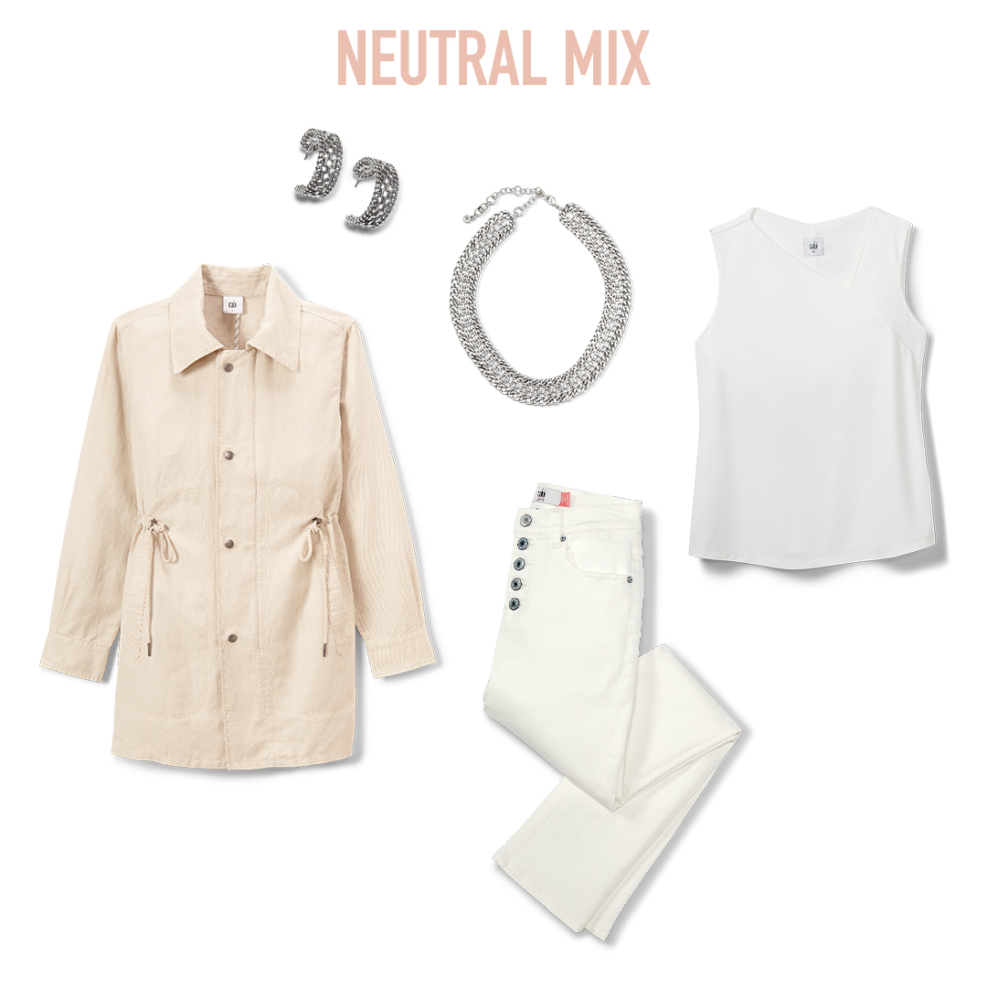 7i477vxm's tweet image. Mixing whites and neutrals = effortless chic this season 🤍✨ Style the beige Excursion Anorak with the Duchess Tank + Button Fly Straight, and finish with chunky silver jewelry for a polished, on-trend look. #NeutralStyle #SpringOOTD #MonochromeMoment