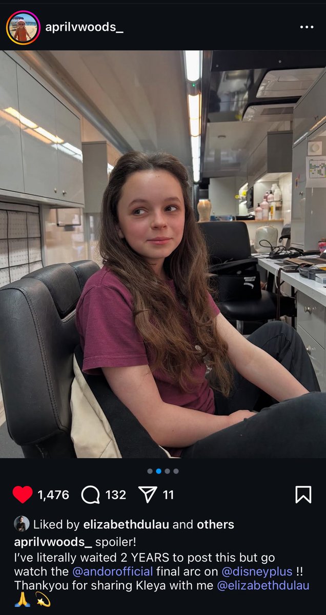 April who played young Kleya 🤍 I can’t imagine having to wait 2 years to announce you’re a part of the cast 😭 she did an amazing job