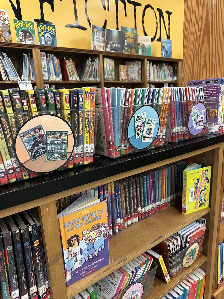 EESlibrarymedia's tweet photo. In the midst of inventory, Iโve decided to reorganize, move shelves, and spruce up our graphic novel section. Am I finished with inventory? No where closeโฆbut we do what we do for love of kids and books! โฅ๏ธ๐ @EastElemCCS @BOECullmanCity @Alabama_Reading #librariestransform https://t.co/8CeOgkxN8V