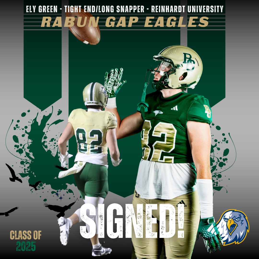 Rabun Gap Athletics (@rabungapeagles) on Twitter photo Congratulations to Ely Green on his commitment to continue the pursuit of academic and athletic excellence at Reinhardt University next fall. Ely joins the tradition of Eagles at the next level!
#LeadTheWay #Classof2025
<a href="/RGNS/">Rabun Gap-Nacoochee School</a> Congratulations to Ely Green on his commitment to continue the pursuit of academic and athletic excellence at Reinhardt University next fall. Ely joins the tradition of Eagles at the next level!
#LeadTheWay #Classof2025
<a href="/RGNS/">Rabun Gap-Nacoochee School</a>