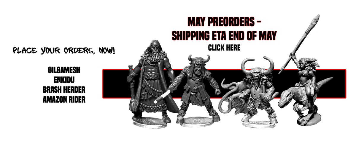 NEW MAY PREORDERS!
Eta around the end of May, as it stands.
GILGAMESH
ENKIDU
BRASH HERDER
AMAZON RIDING RAPTOR.
Enjoy!
lucideyepublications.com/all-products